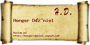 Henger Dániel névjegykártya